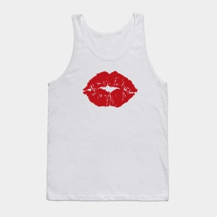 Kiss Mouth Red Lips Tank Top